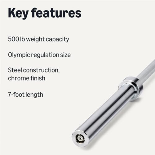 Olympic Barbell Bar 7ft Chrome Finish 500LB Capacity - Variation Bar
