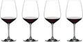 Red Wine Glass Set - 4 Crystal Stemware for Cabernet - Dishwasher Safe