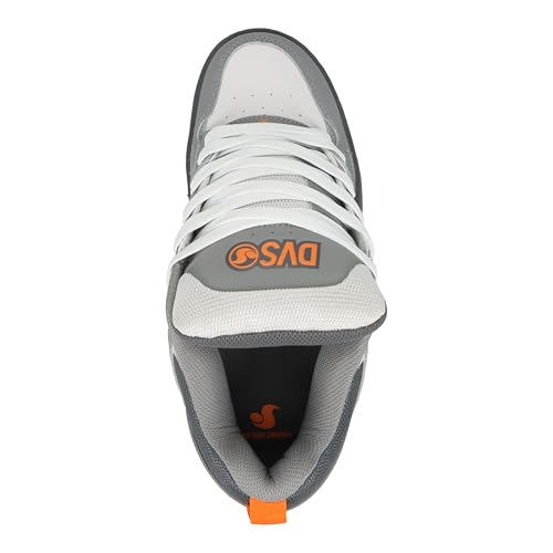 DVS Mens Comanche Skate Shoes 10.5 Charcoal Grey Orange High-Quality Leather