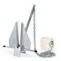 13 lb Heavy Duty Boat Anchor Kit with Danforth Anchor, Chain & Rope - Suitable for 26-30 FT Vessels