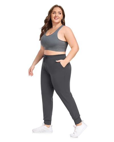 Plus Size Sweatpants for Women - Dark Grey Joggers with Pockets 4X-Large