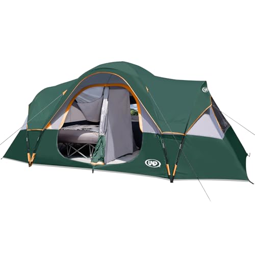 UNP 10 Person Family Camping Tent - Dark Green, Waterproof Outdoor Shelter