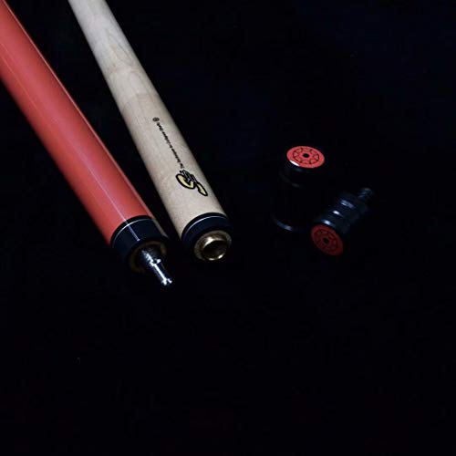Heavy Hitter Jump Break Pool Cue 3-Pieces 14mm Phenolic Tip - Red 21oz