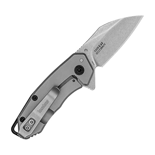 Kershaw Rate Pocket Knife - Gray 1.85 Inch Wharncliffe Blade, EDC Folding Knife