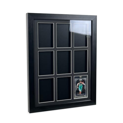 Magnetic Trading Card Display Frame for 9 Cards with UV Protection and Magnetic Holders - Easy Wall Mount