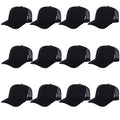 ZH 12 Pack Sublimation Mesh Trucker Hats - Black, One Size