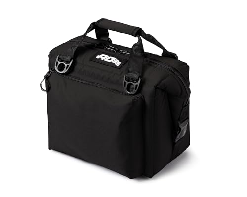 AO Coolers Caravan Canvas Soft Cooler 12-Can Black with Oversized Pockets