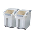 HANAMYA 2-Pack 40 lb (25 Liter) Rice & Grain Storage Containers with Measuring Cups, BPA-Free, White
