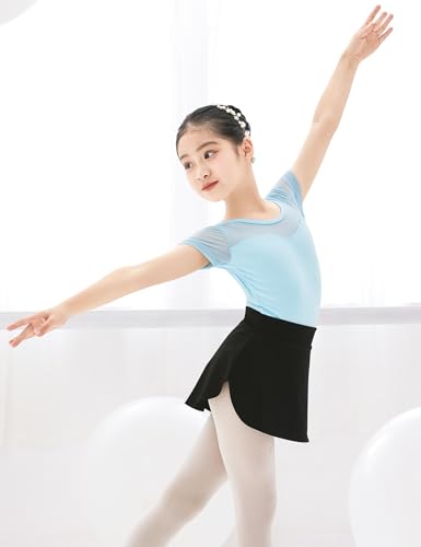Girls Kids Pull-On Ballet Skirt for 9-11 Years - Black Elastic Short Dance Skirt