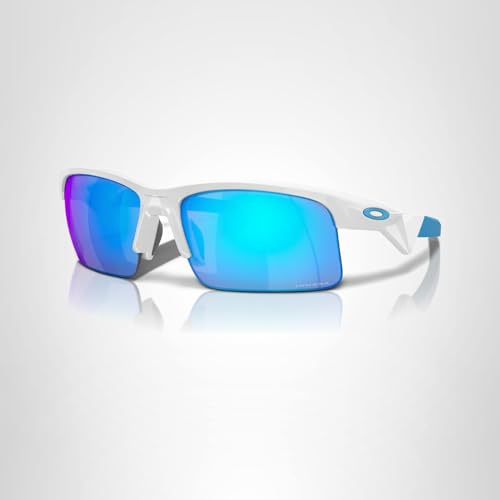 Oakley Youth OJ9013 Capacitor Sunglasses, Polished White/Prizm Sapphire, 63 mm