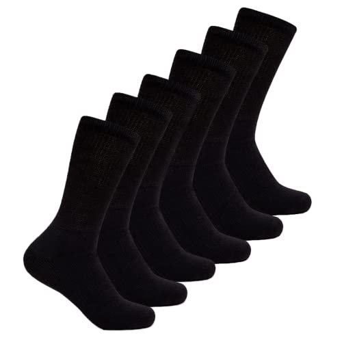 Thorlos Men's Thick Padded Crew Socks 6 Pair Pack - Medium Black