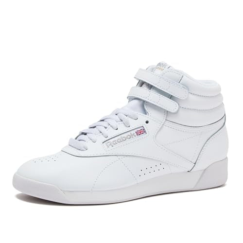 Reebok Women's Freestyle Hi High Top Sneakers - White/Silver 7.5