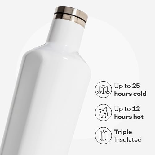 Corkcicle 16 oz Insulated Canteen - Gloss White, Keeps Drinks Cold 25H & Hot 12H
