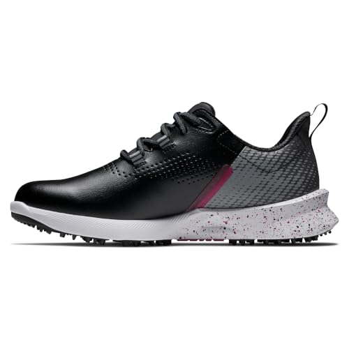 FootJoy Women's FJ Fuel Golf Shoes - Previous Season Style Black Grey Pink, Water-Resistant Support