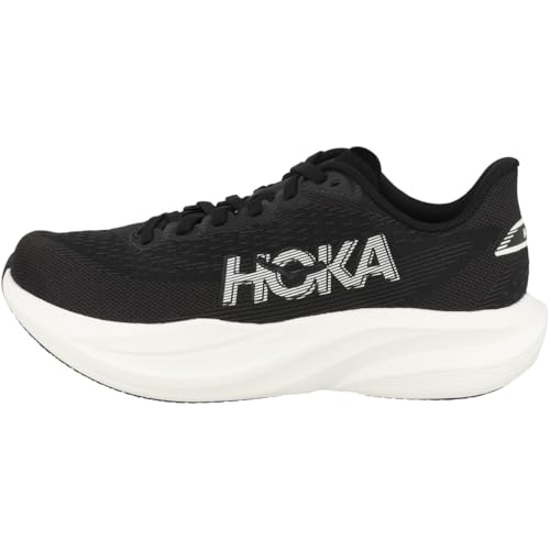 Hoka Women's Mach 7 Running Shoes - Black & White 8