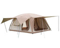 Vidalido 8-10 Person Camping Tent with 3 Doors, 2 Rooms - Light Brown