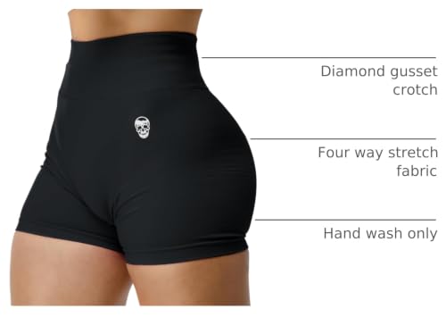 Women's High Waist Seamless Workout Shorts - Medium Black, Gymreapers Infinity Biker Shorts for Yoga & Running