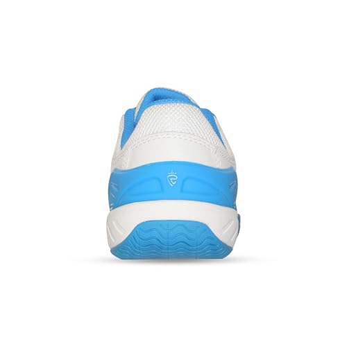 Kids Fencing Shoes - Blue White Sneakers for Boys Girls, Youth Epee Sabre Foil, 4 Big Kid