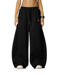 Aelfric Eden Medium Black Super Baggy Y2K Wide Leg Sweatpants – Unisex Casual Joggers
