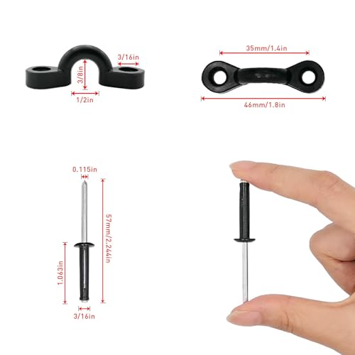 Kayak Tie Down Loops with Stainless Steel Rivets - Durable Anchors for Secure Rigging