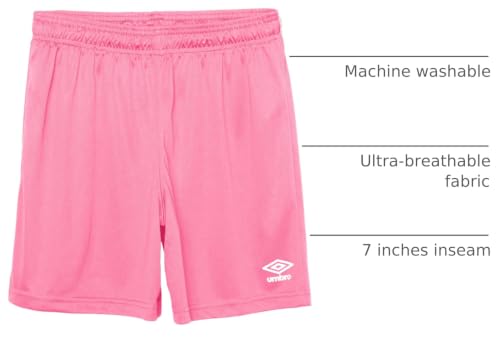 Umbro Boys' Inter Soccer Shorts - Large Pink Performance Athletic Wear