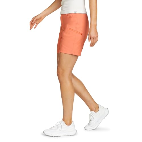 Eddie Bauer Women's Rainier Short - Dusty Coral, Water-Repellent, Stretch Nylon, Outdoor Hiking Gear