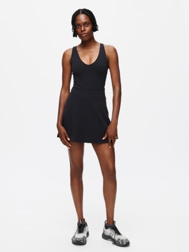 Outdoor Voices Women’s Volley Dress Medium Black Lightweight Athletic Dress with Built-in Shorts Liner