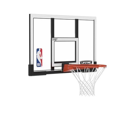 Lifetime 48-Inch Shatterproof NBA Backboard & Slam-It Pro Rim Basketball Hoop - Wall, Roof, or Pole Mount