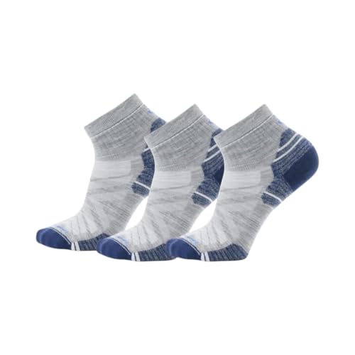 Smartwool Mens Hike Targeted Cushion Ankle Socks 3pk Light Gray Large