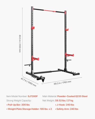 VEVOR Power Cage Squat Rack 980LBS Capacity Home Gym Multi-Function Strength Training Equipment