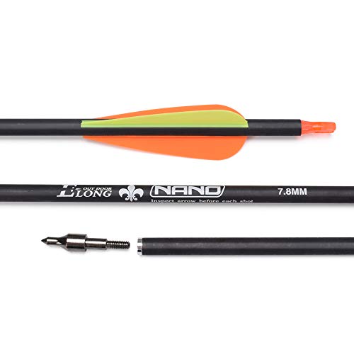 6pcs 26 Inch Carbon Arrow Set with Removable Tips for Hunting & Target Practice