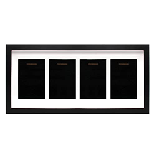 Medal Display Case Black 19.7x9 inch Wall & Desk Shadow Box Organizer