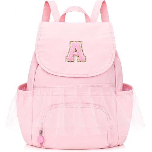 Kids Dance Backpack with Shoes & Water Bottle Pockets - Pink A