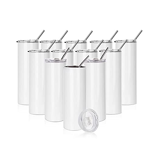20 OZ Sublimation Tumblers Set - Straight Skinny Stainless Steel Bulk Wholesale