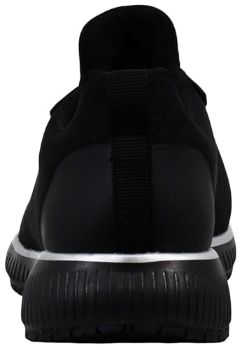 Skechers Women's Squad Slip-On Shoes Black/Silver - Athletic Work Sneakers