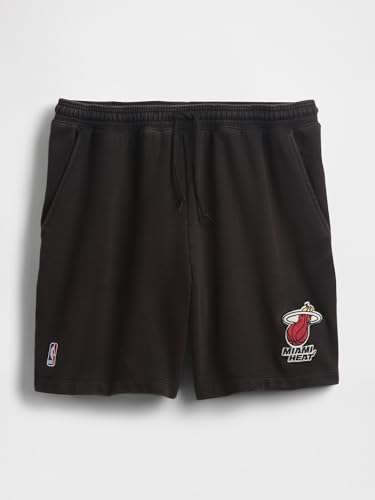 Gap Men's NBA Fleece Athletic Shorts - Miami Heat Black, Medium