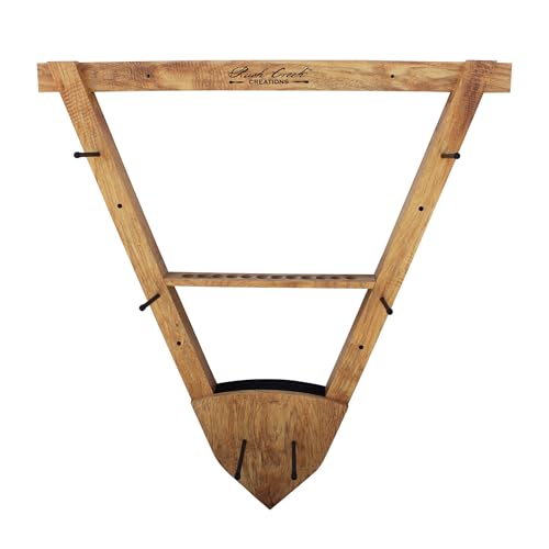 Rush Creek Creations American Cherry Wall Mounted Bow & Arrow Display Rack for Hunting & Archery Accessories