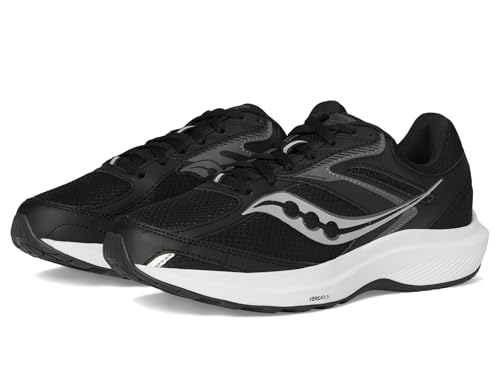 Men's Saucony Cohesion 17 Running Shoes - Black and White, Size 11