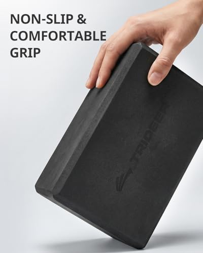 Yoga Blocks 2 Pack with Non-Slip Foam Support - Black