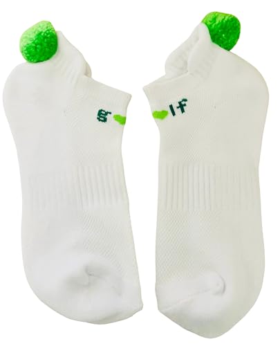 Women's Golf Socks with Pom Poms - Athletic Ankle Socks, One Size
