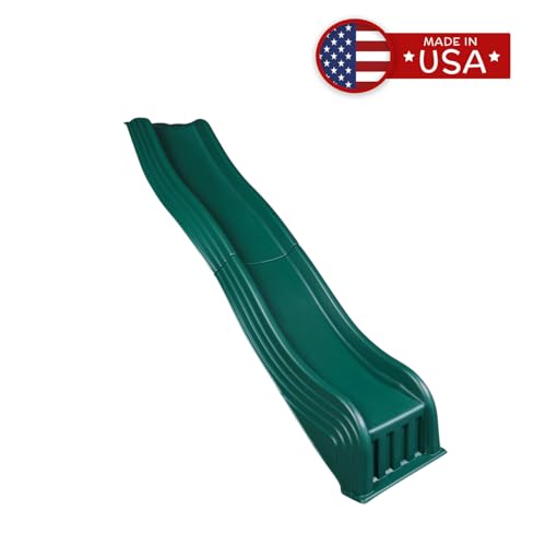 2-Piece Plastic Playground Slide for Swing Sets - Green, 90in