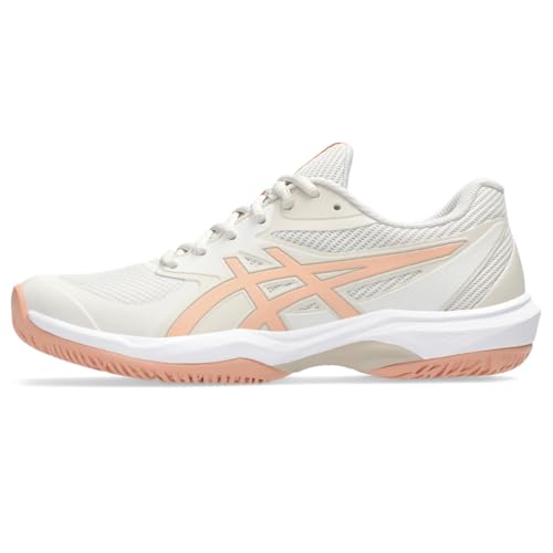 ASICS Women's Game FlyteFoam Tennis Shoes - Soft Oat/Cantaloupe, Size 7.5