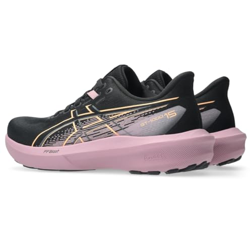 ASICS Women's GT-1000 15 Running Shoes - Black Taro Purple 7.5