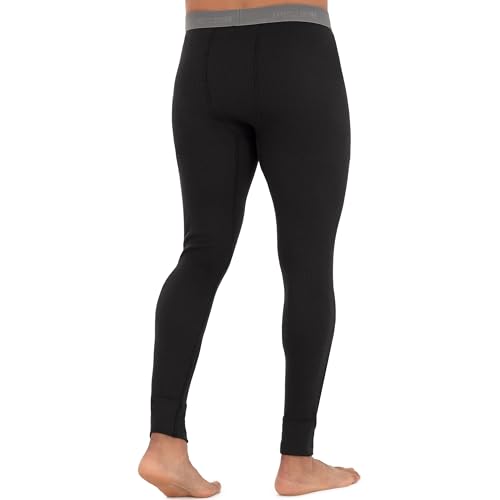 Men's Thermal Long Johns Bottoms Black 4 Pack Large - Waffle Knit