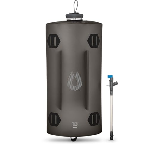 HydraPak Seeker Collapsible 10L Water Storage Bottle for Camping & Backpacking - Mammoth Grey