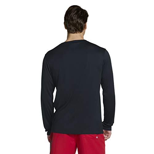 Men's UV Swim Shirt Long Sleeve Rash Guard with UPF50+ - Large Black