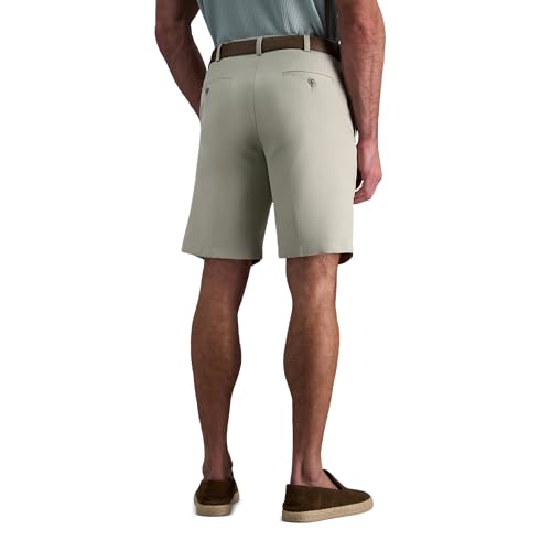 Haggar Men's Classic Fit Cool 18 Short - Expandable Waist, Pleat Front, Solid Gabardine, Size 38