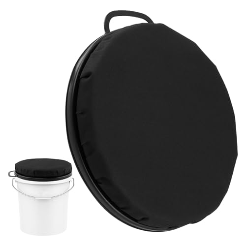 Black 5 Gallon Bucket Seat with 360-Degree Swivel and Waterproof Cover