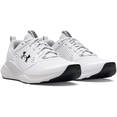 Under Armour Women's Charged Commit Trainer 4 Shoes - White/Distant Gray/Black, Size 10
