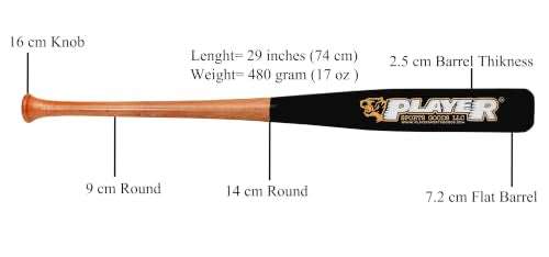 29-Inch Maple Flat Half Paddle Baseball & Softball Bat for Training
